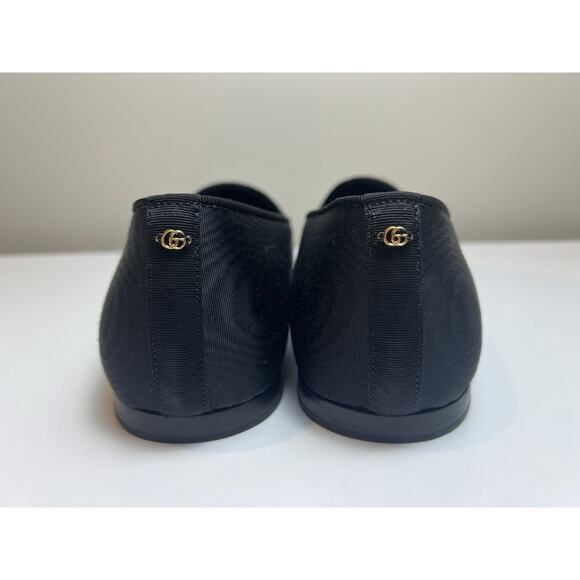 Authentic Men's Gucci Black Silk Grossgrain Bow Pointed Loafers 739937 New $890 - Picture 7 of 12